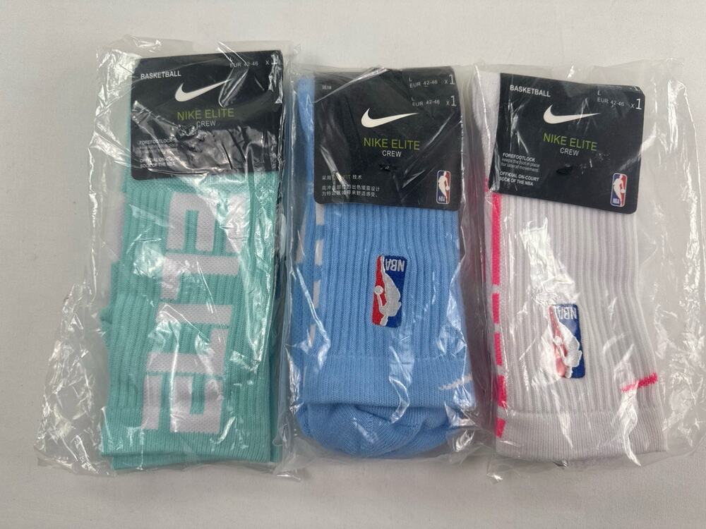 Nike Elite NBA Crew Socks 3 Pack L Aqua Blue White
